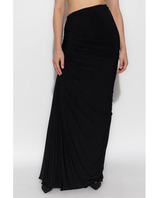 Alaïa Black Skirt With Side Draping