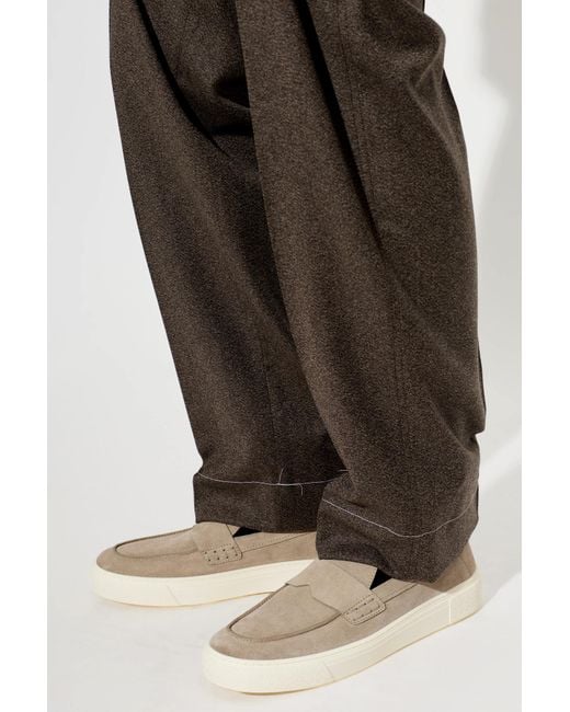 Hogan Gray Leather Shoes Type 'Loafers' for men