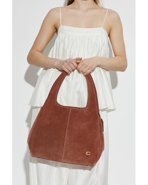 COACH Brown Suede Bag "Lana"