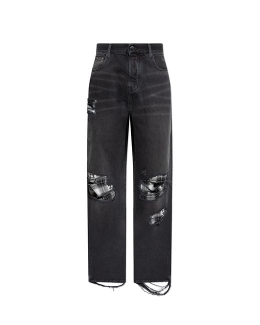 Amiri Black Jeans With Distressed Details for men