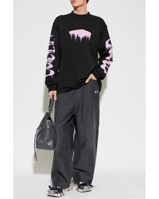 Balenciaga Black Long Sleeve T-Shirt for men