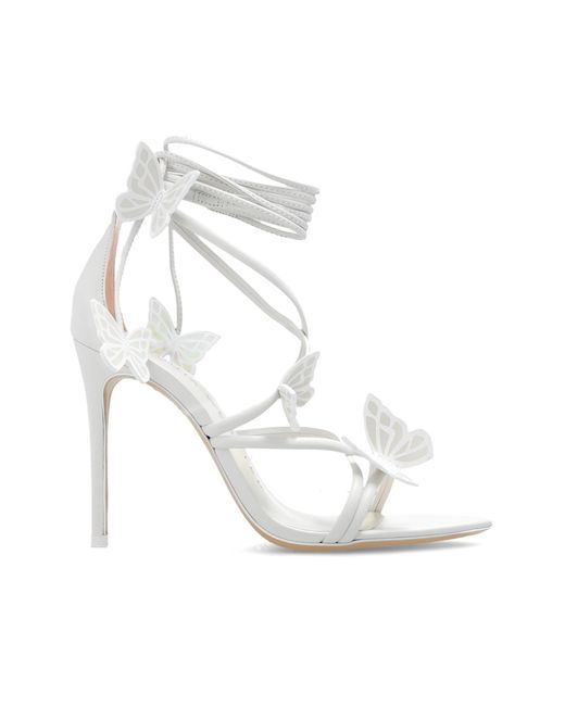 Sophia Webster White 'vanessa' Heeled Sandals In Leather,