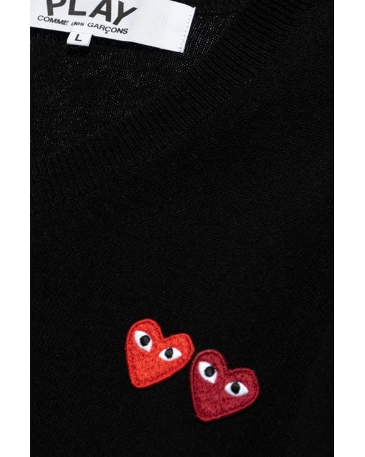 COMME DES GARÇONS PLAY Black Sweater With Logo for men