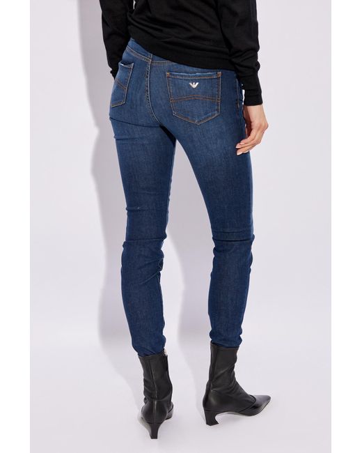 Emporio Armani Blue 'j20' Skinny Fit Jeans,