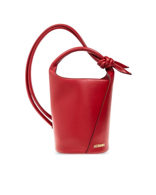 Jacquemus Red ‘Le Petit Tourni’ Bucket Shoulder Bag