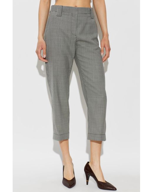 Versace Gray Wool Plaid Trousers