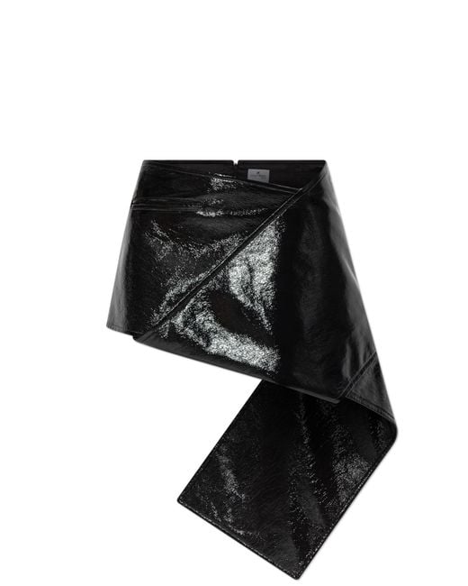 Courreges Black Lacquered Skirt