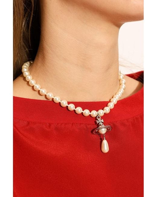 Vivienne Westwood White Chocker With Charm