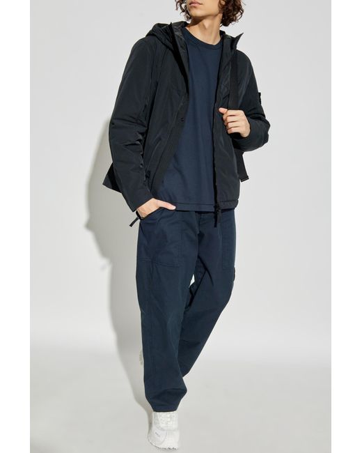 Stone Island Blue Insulated Jacket 'Micro Twill' for men