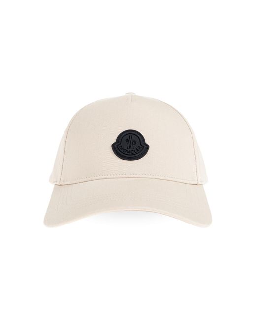 Moncler White Baseball Cap for men