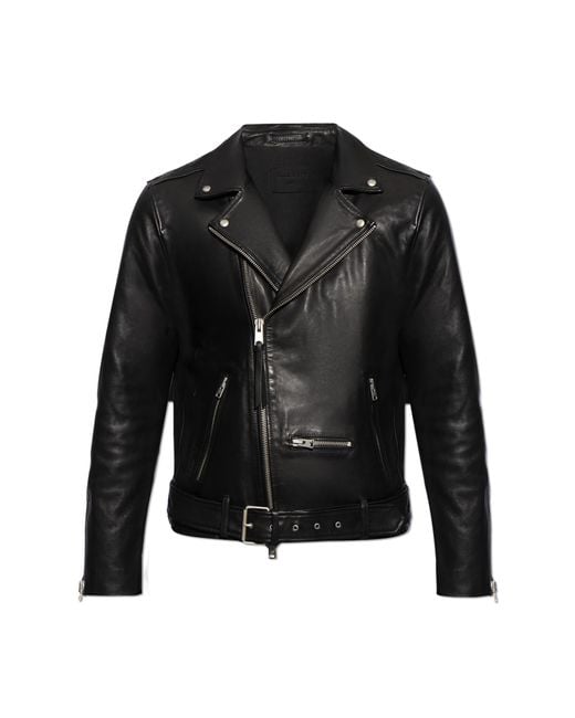 AllSaints Black 'Wick' Biker Jacket for men