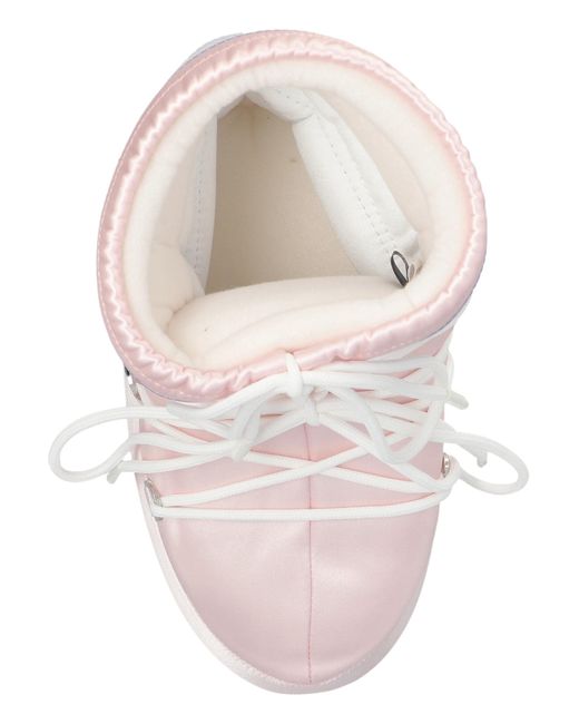Moon Boot Pink Snow Boots 'Icon Low Pearly'