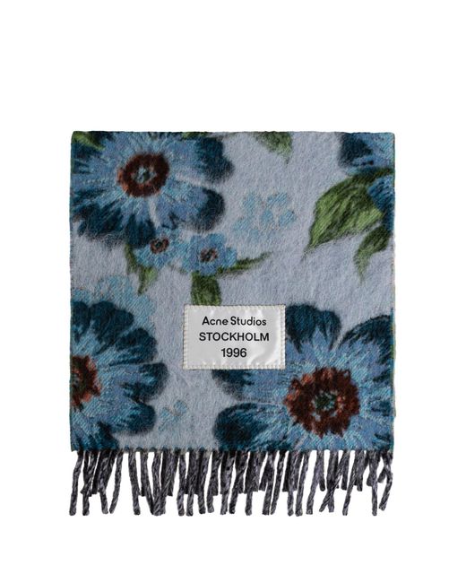 Acne Blue Wool Scarf