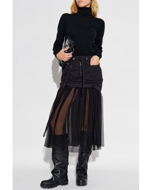 Dolce & Gabbana Black Skirt With Pleated Hem
