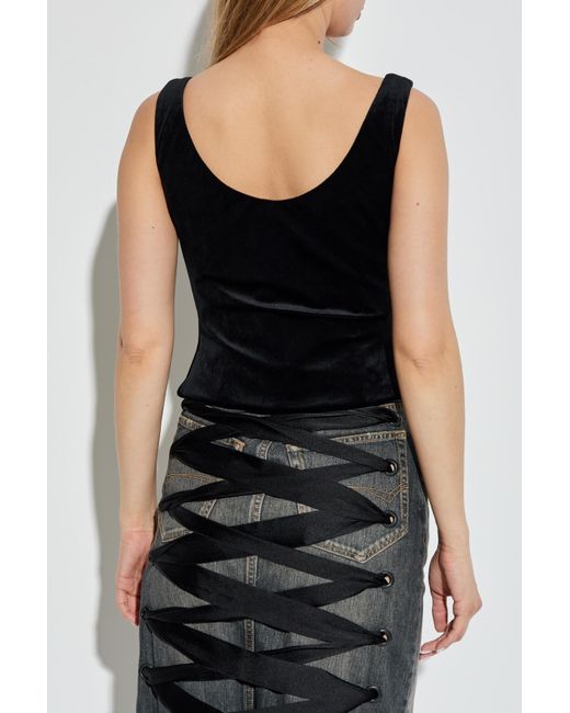 Balenciaga Black Velvet Camisole Top