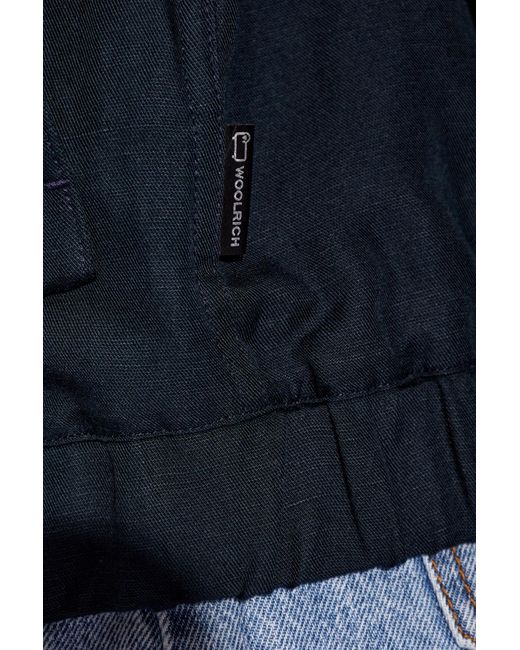 Woolrich ‘Bomber’ Jacket in Blue | Lyst