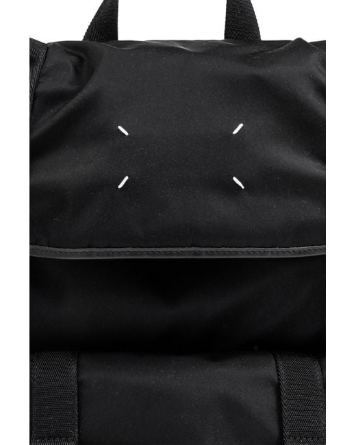 Maison Margiela Black Backpack With Logo