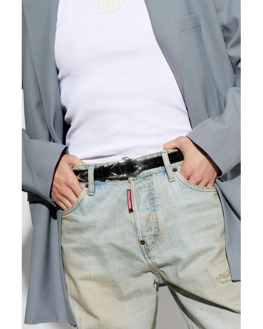 IRO Black Leather 'Cuff' Belt