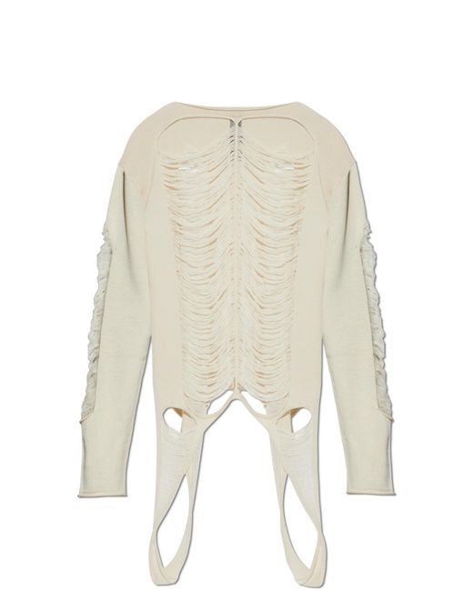 Rick Owens Natural Wool Sweater Ls for men