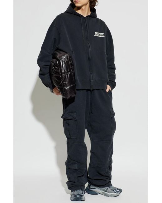 Balenciaga Blue Sweatshirt With Logo for men