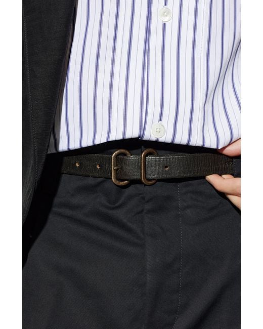 DSquared² Black Leather Belt for men