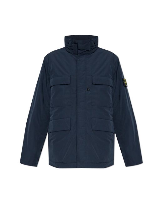 Stone Island Blue Insulated Jacket 'Micro Twill' for men