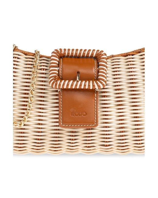 Rodo Natural Clutch Bag With Logo