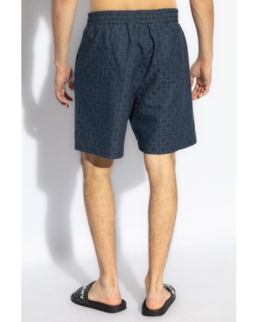 Givenchy Blue Logo Pattern Shorts for men