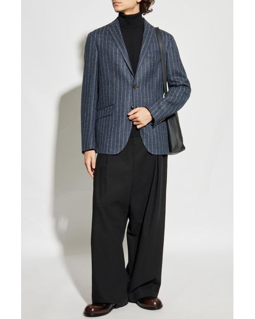 Etro Blue Pinstripe Patterned Blazer for men