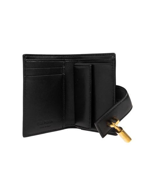 Balmain Black Leather Wallet for men