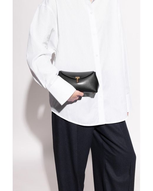 Totême  Black 'T-Lock Mini' Leather Clutch