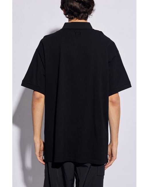Y-3 Black Cotton Polo Shirt, for men