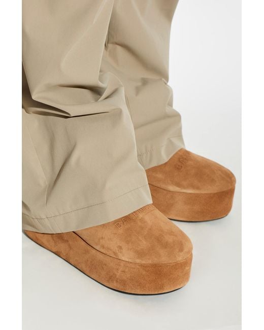 Balenciaga Brown 'Alaska' Snow Boots On Platform
