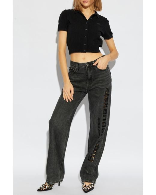 Alexander Wang Jeans With Logo in Black | Lyst Alexander Wang Jeans With Logo in Black | Lyst
