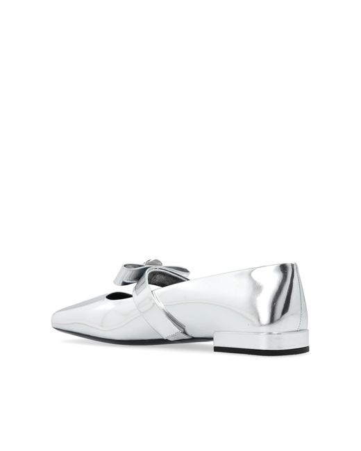 Versace White 'gianni' Ballet Flats,
