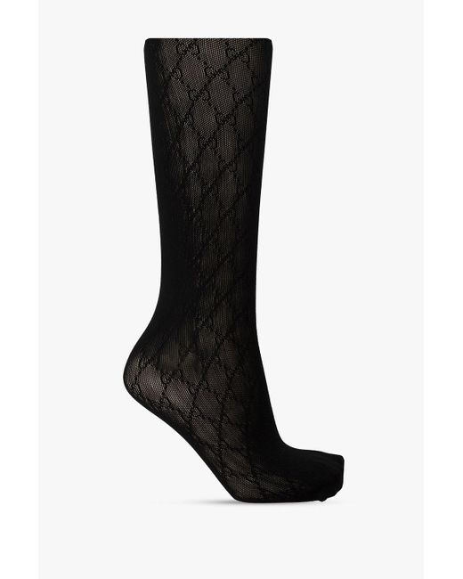 Gucci Tights With Monogram in Black | Lyst