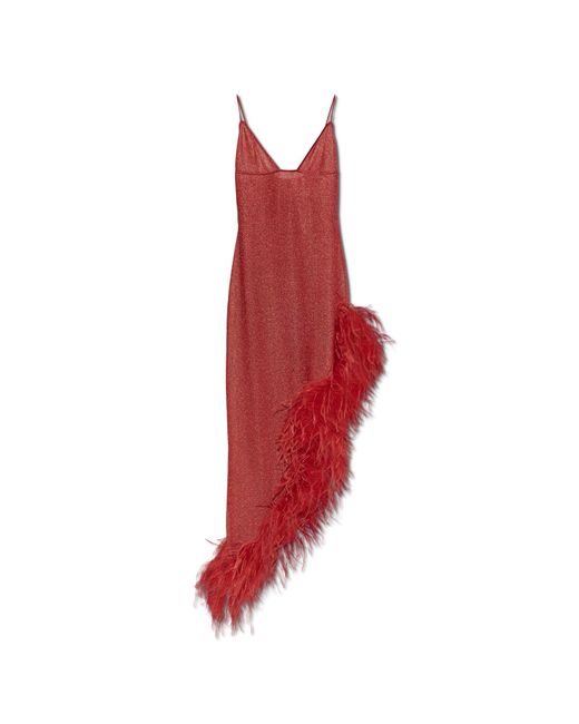 Oseree Red Feather Dress