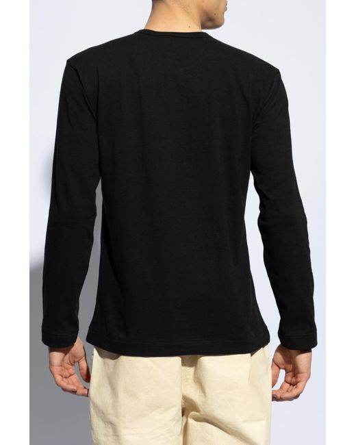 COMME DES GARÇONS PLAY Black Long-Sleeved T-Shirt for men