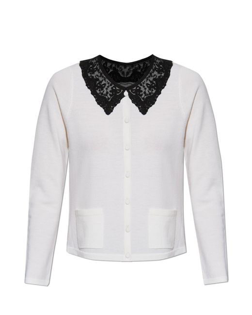 LoveShackFancy Black Cardigan "Ivory"