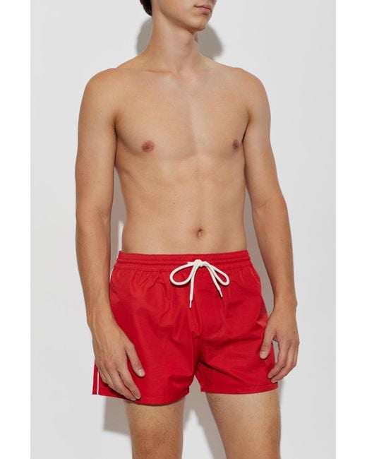 Balmain Red Swim Shorts for men