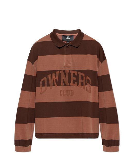 Represent Brown Long Sleeve Polo for men