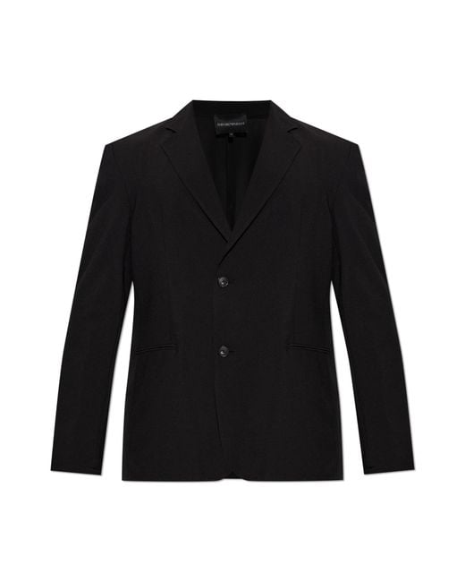 Emporio Armani Black Blazer With Double Vent for men