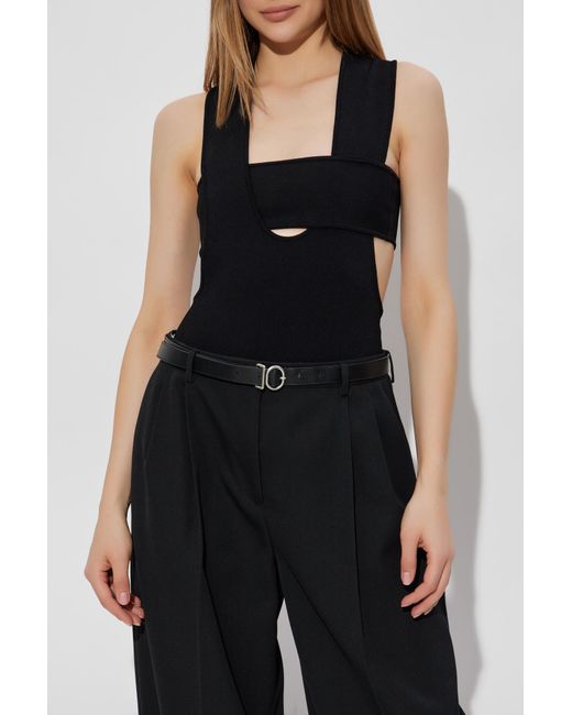 Courreges Black Bodysuit With Straps