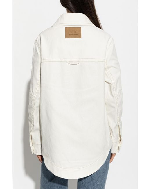 AMI Blue Denim Jacket With Pockets