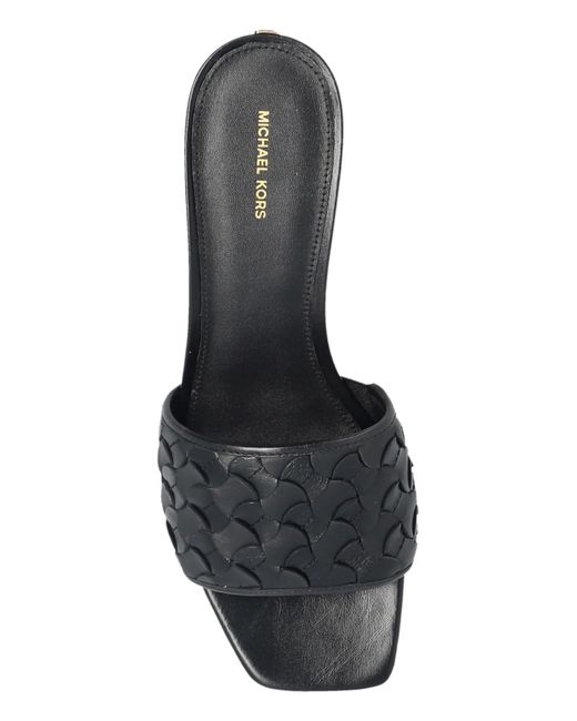 MICHAEL Michael Kors Black "Elyse" Heeled Mules