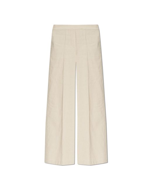 Paul Smith White Trousers With Stripe Pattern
