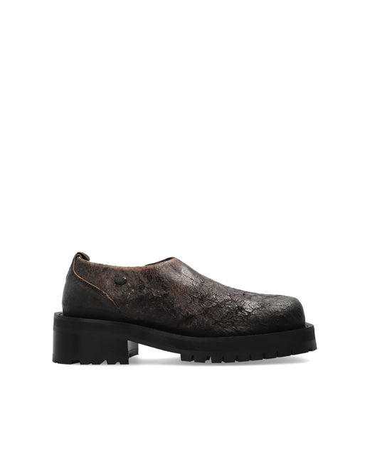 DIESEL Black 'D-Texan' Leather Shoes for men