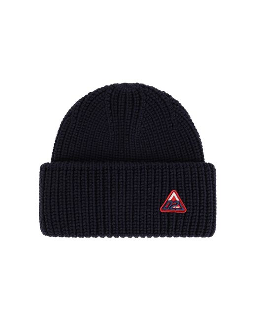 DSquared² Blue Wool Beanie With Sewn-On Logo for men