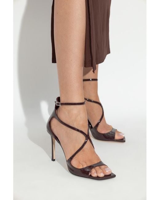 Jimmy Choo Red Heeled Sandals "Azia"