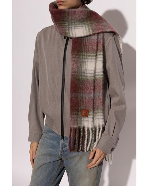 DSquared² Red Checked Pattern Scarf for men